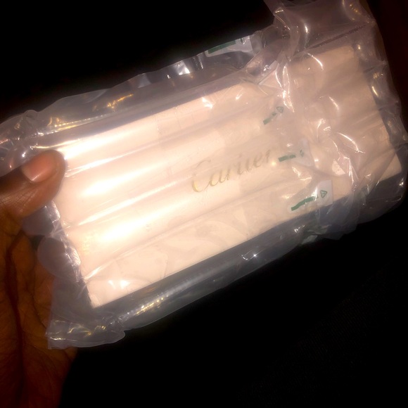 BRAND NEW IN THE BOX CARTIER GLASSES DARK TINT BUFFS BLACK & GOLD - Picture 10 of 10